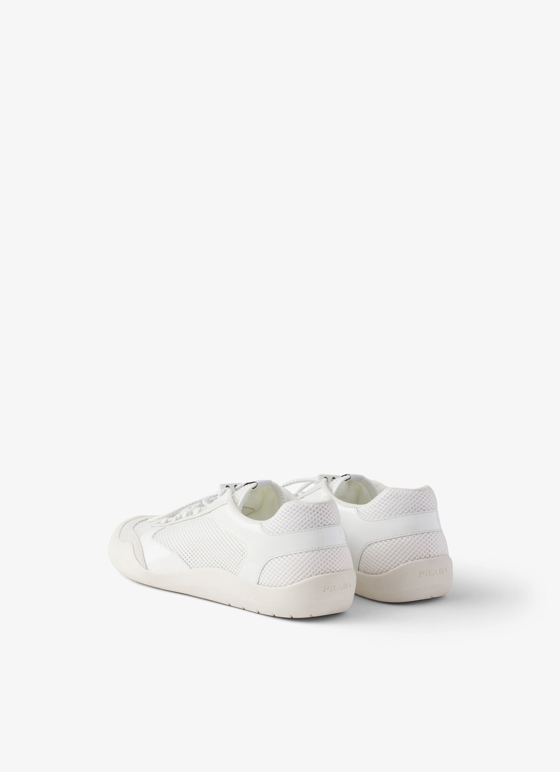 Prada Speedrock sneaker met lakleren en mesh details - achterkant 5 wit