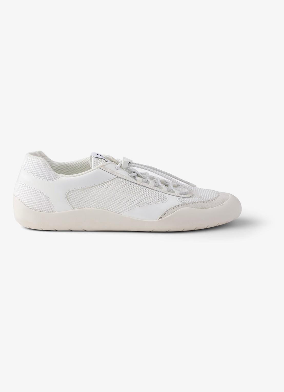 Prada Speedrock sneaker met lakleren en mesh details - voorkant 6 wit