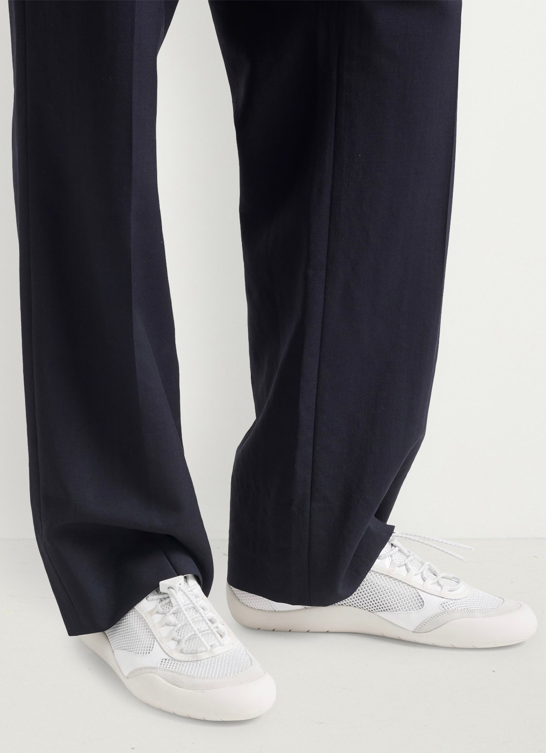 Prada Speedrock sneaker met lakleren en mesh details - voorkant 7 wit