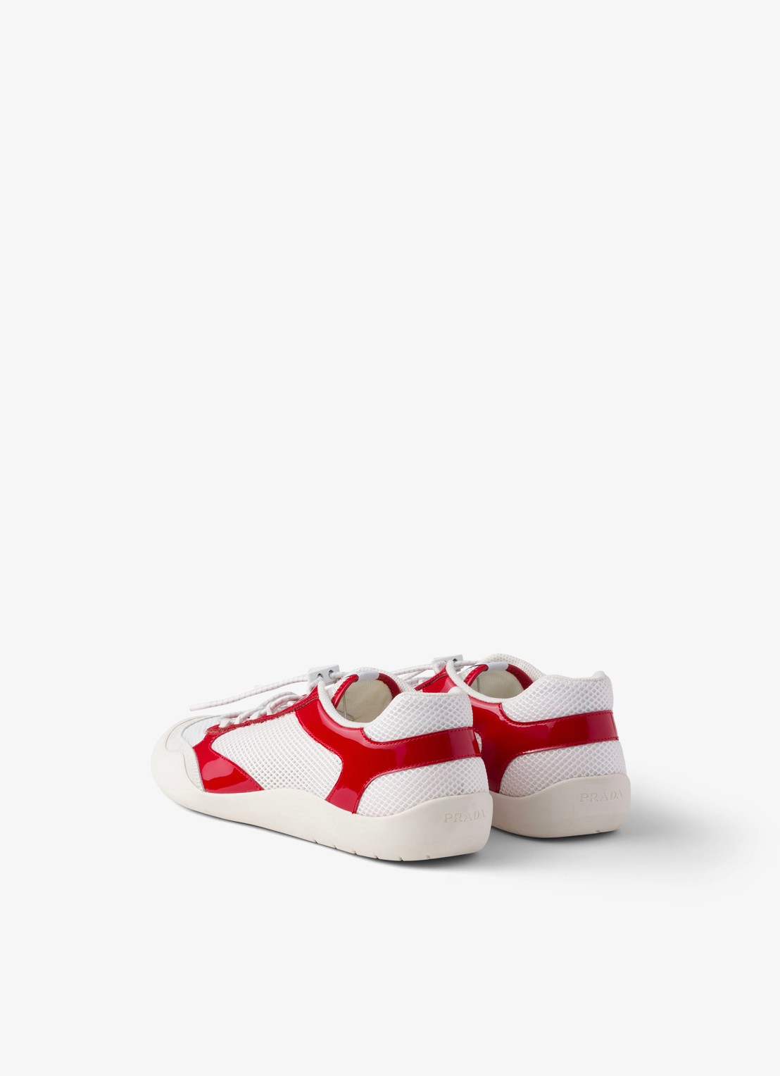 Prada Speedrock sneaker met lakleren en mesh details - achterkant 7 rood