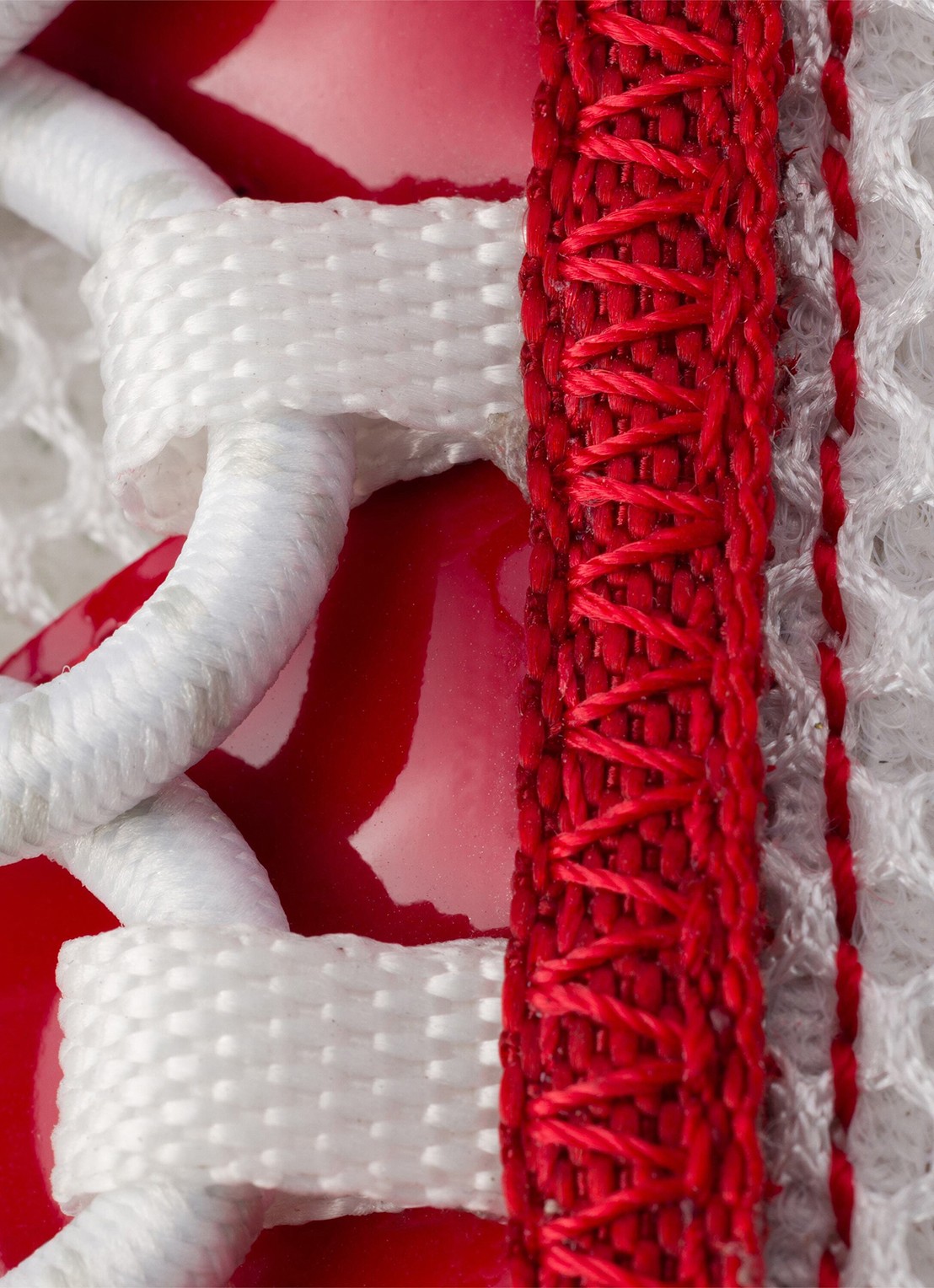 Prada Speedrock sneaker met lakleren en mesh details - detail 6 rood