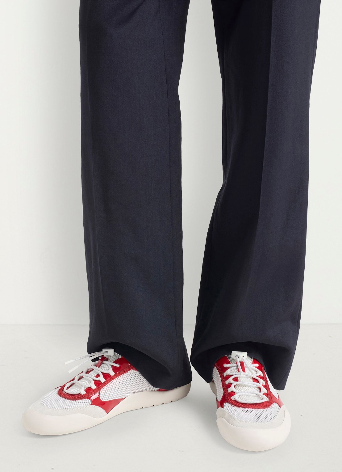 Prada Speedrock sneaker met lakleren en mesh details - voorkant 2 rood