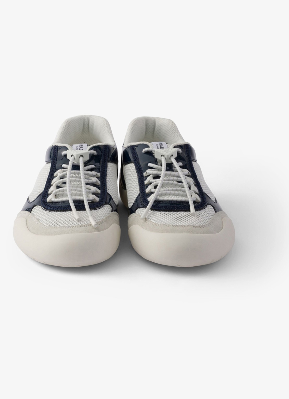 Prada Speedrock sneaker met lakleren en mesh details - detail 3 donkerblauw