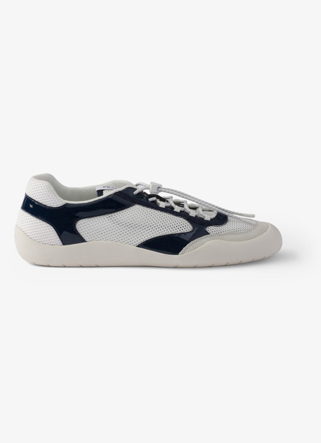 Prada Speedrock sneaker met lakleren en mesh details - voorkant 6 donkerblauw