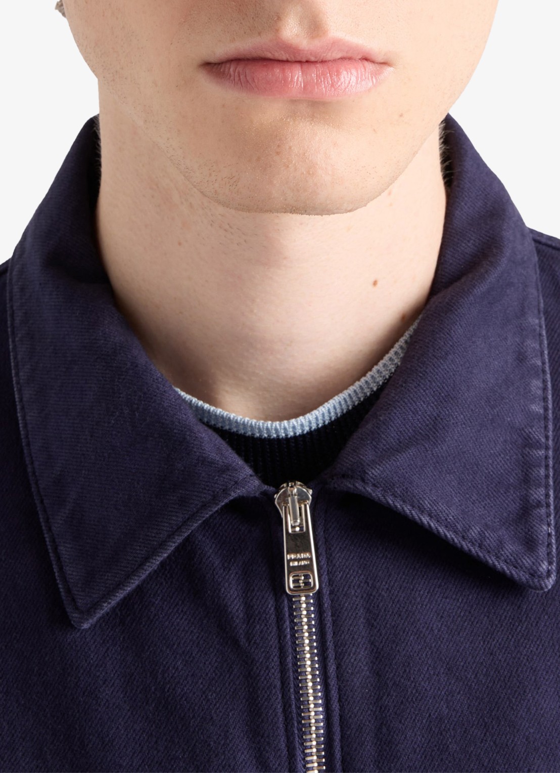 Prada Spijkerjas met steekzakken en logo - detail 3 indigo