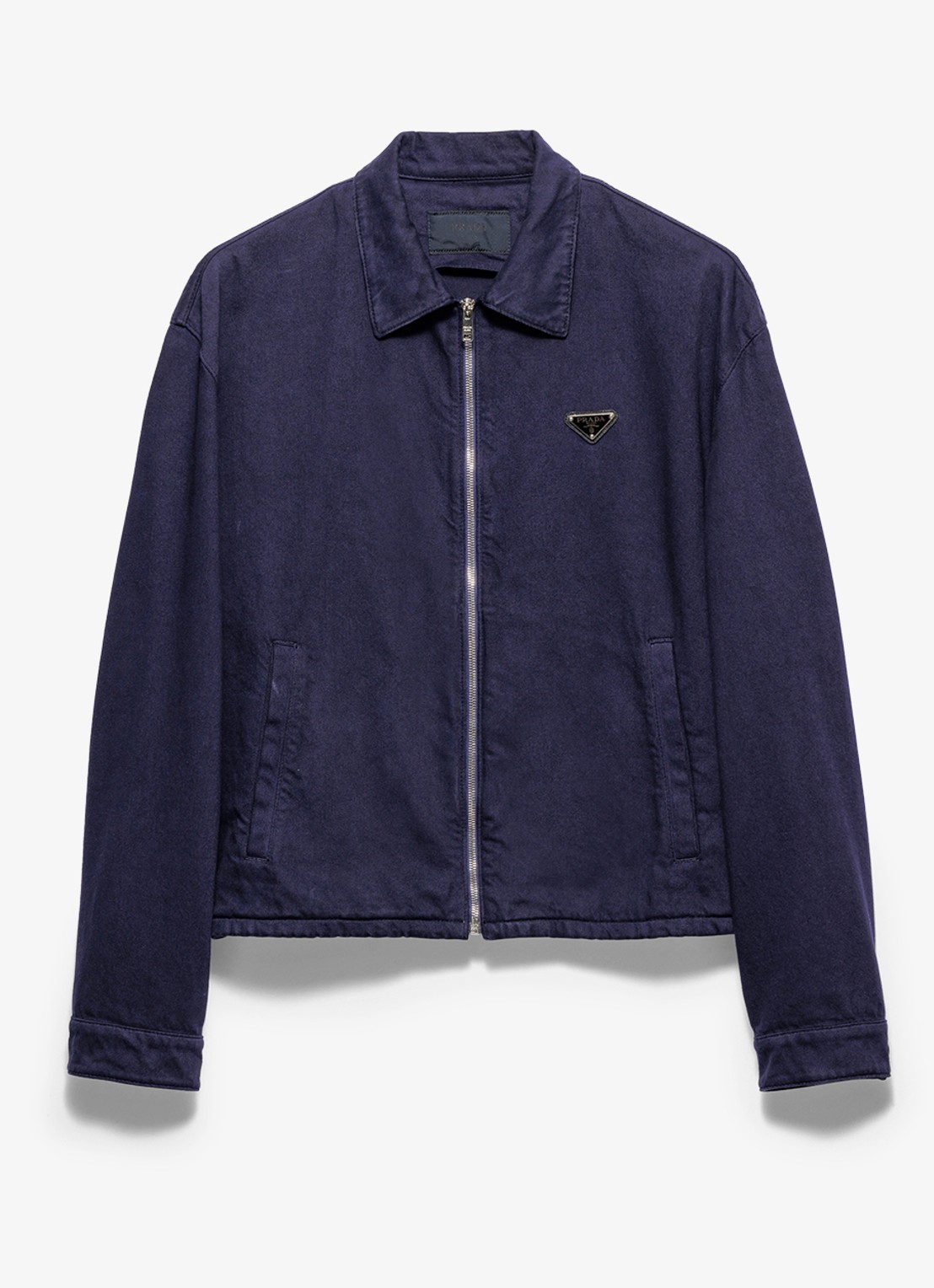 Prada Spijkerjas met steekzakken en logo - voorkant indigo