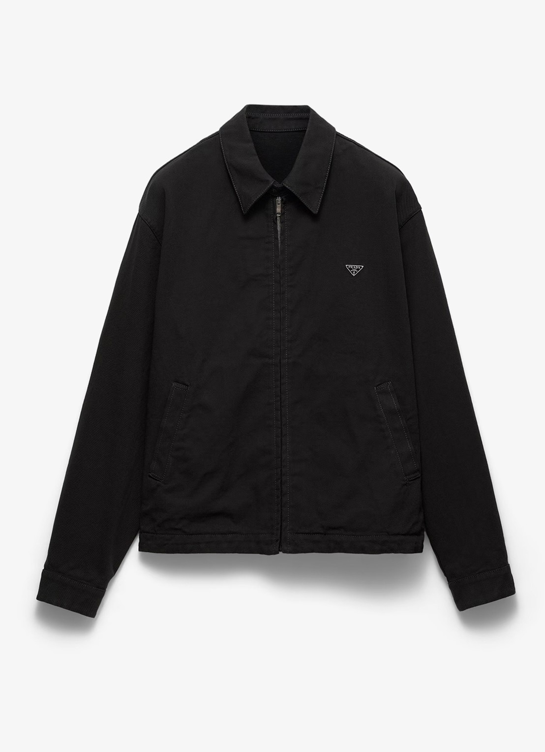 Prada Spijkerjas met steekzakken en logo - voorkant groen