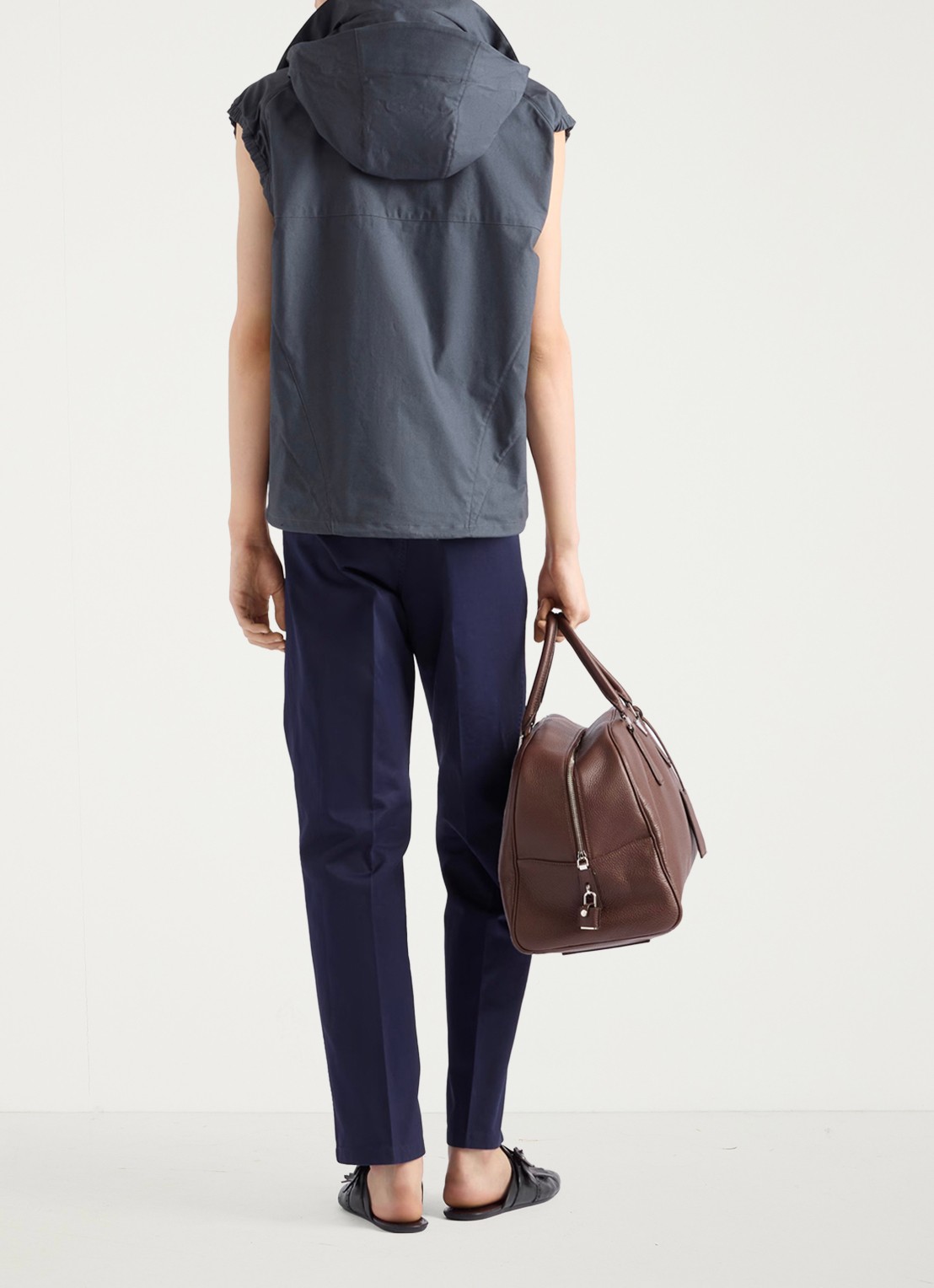 Prada Straight fit chino met steekzakken - achterkant 3 donkerblauw