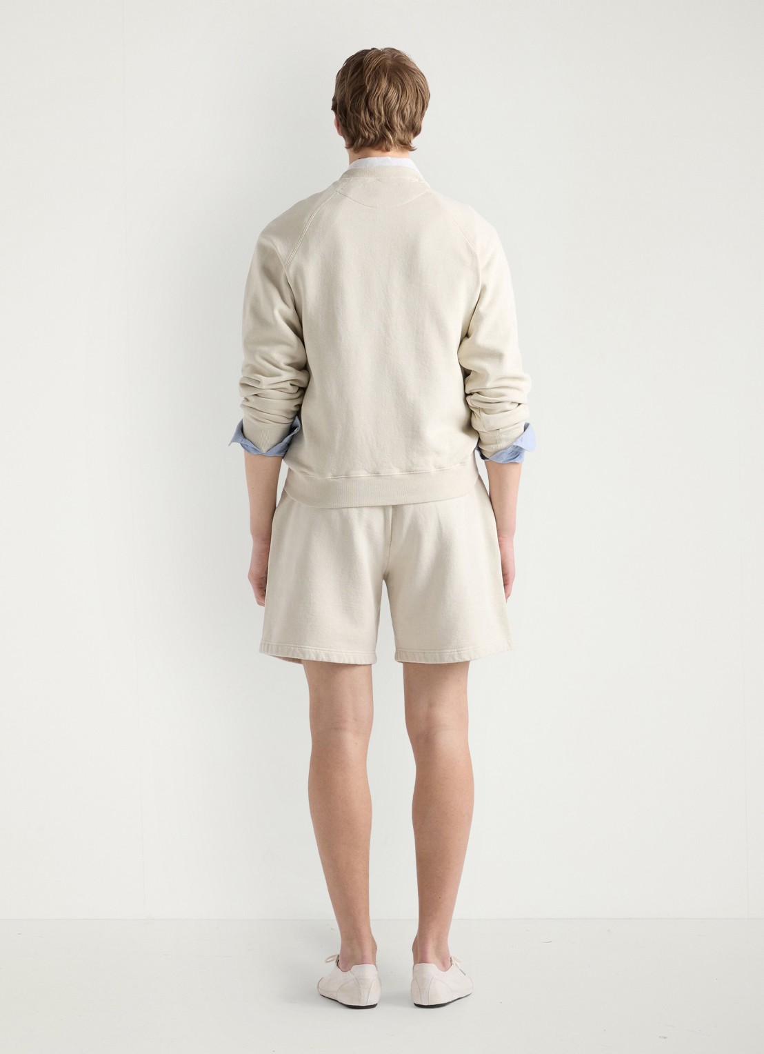 Prada Straight fit korte joggingbroek met steekzakken - achterkant 3 gebroken wit
