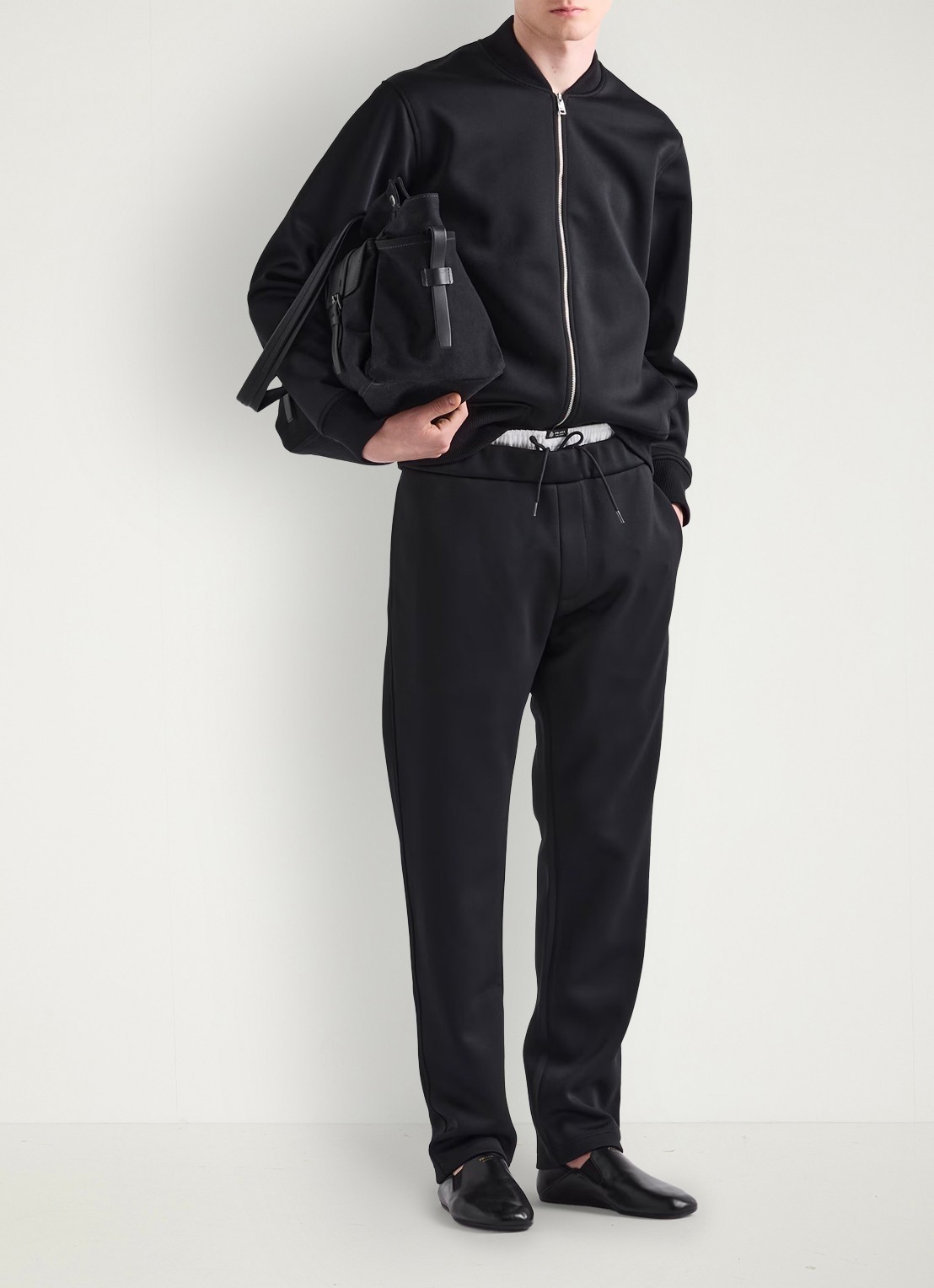 Prada Straight fit pantalon met steekzakken - voorkant 5 zwart