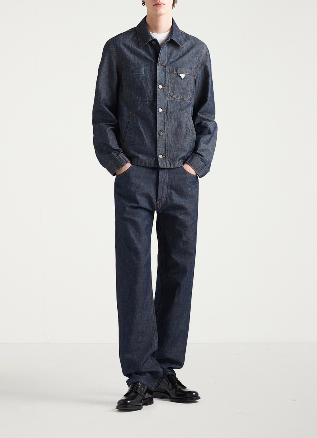 Prada Straight leg jeans met donkere wassing - detail indigo
