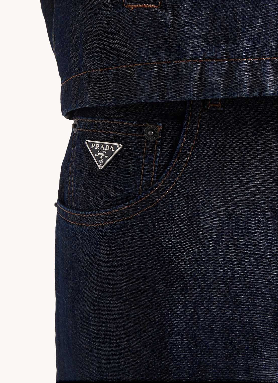 Prada Straight leg jeans met donkere wassing - detail 3 indigo