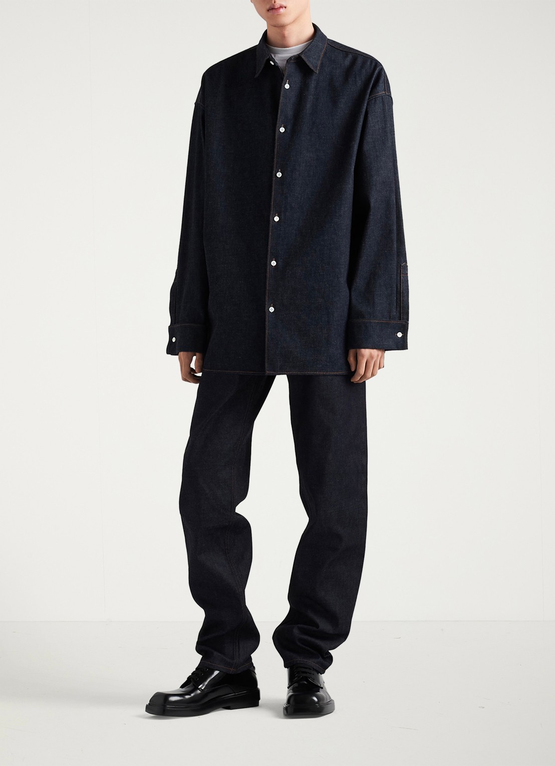 Prada Straight leg jeans met donkere wassing - detail 3 indigo