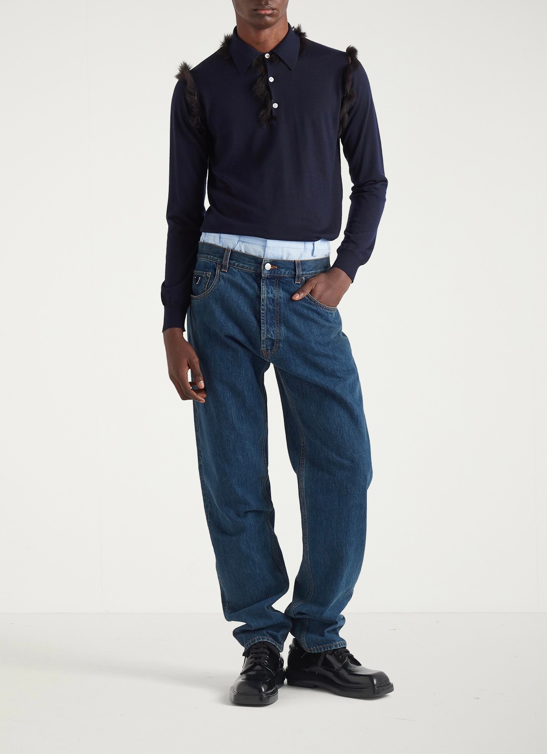 Prada Straight leg jeans met donkere wassing - detail 2 indigo