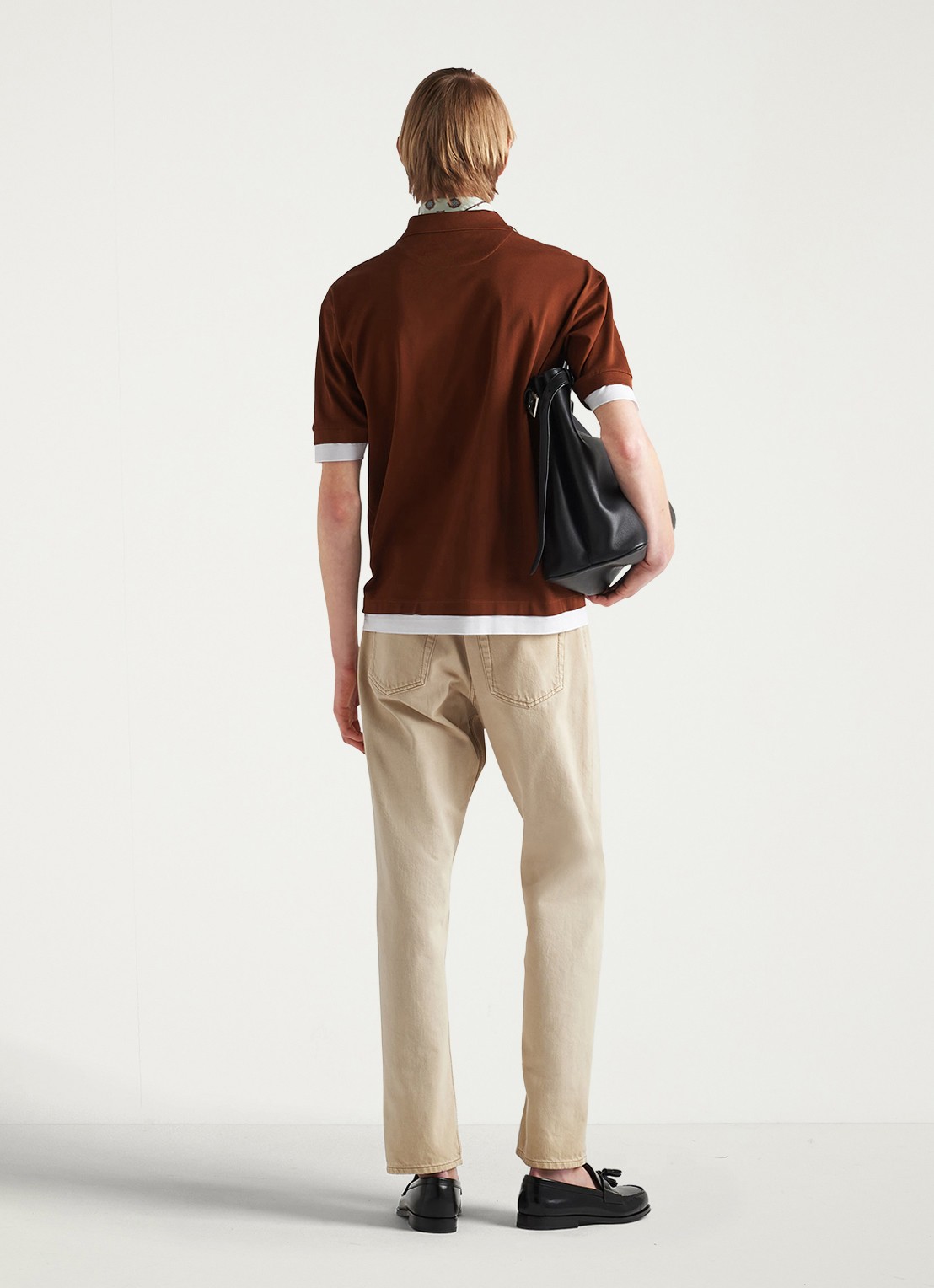 Prada Straight leg jeans met gekleurde wassing - achterkant 5 beige