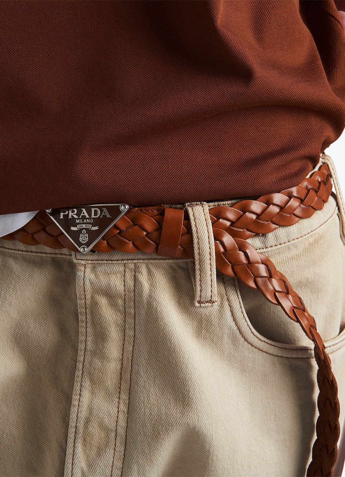 Prada Straight leg jeans met gekleurde wassing - detail 3 beige