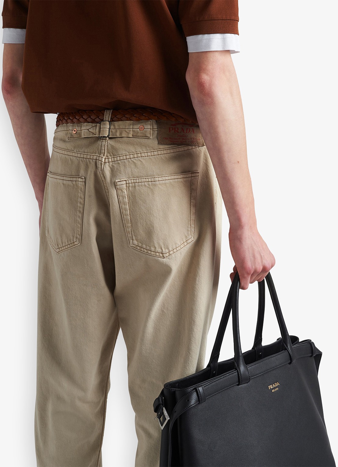 Prada Straight leg jeans met gekleurde wassing - detail 4 beige