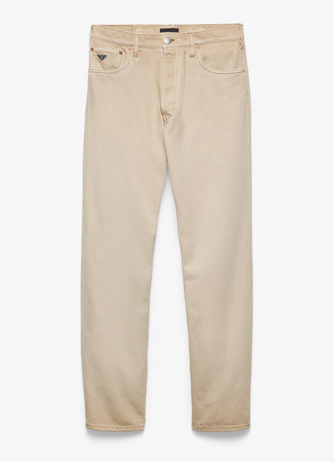 Prada Straight leg jeans met gekleurde wassing - voorkant beige