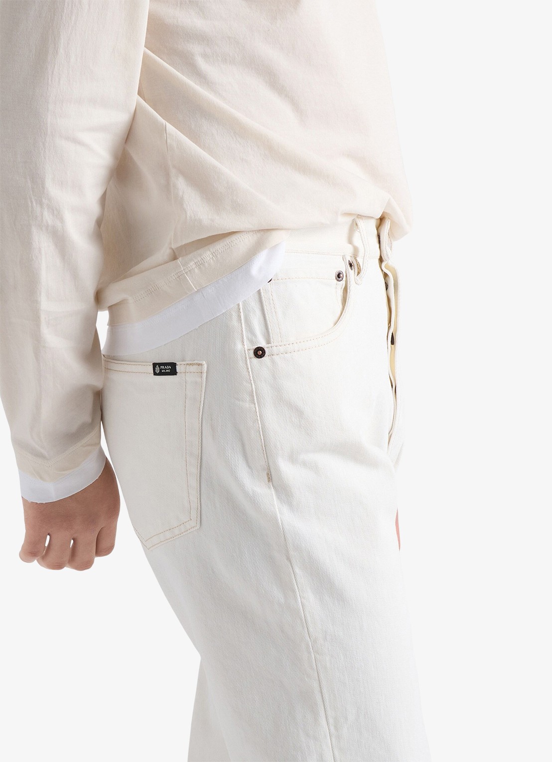 Prada Straight leg jeans met gekleurde wassing - detail 2 wit