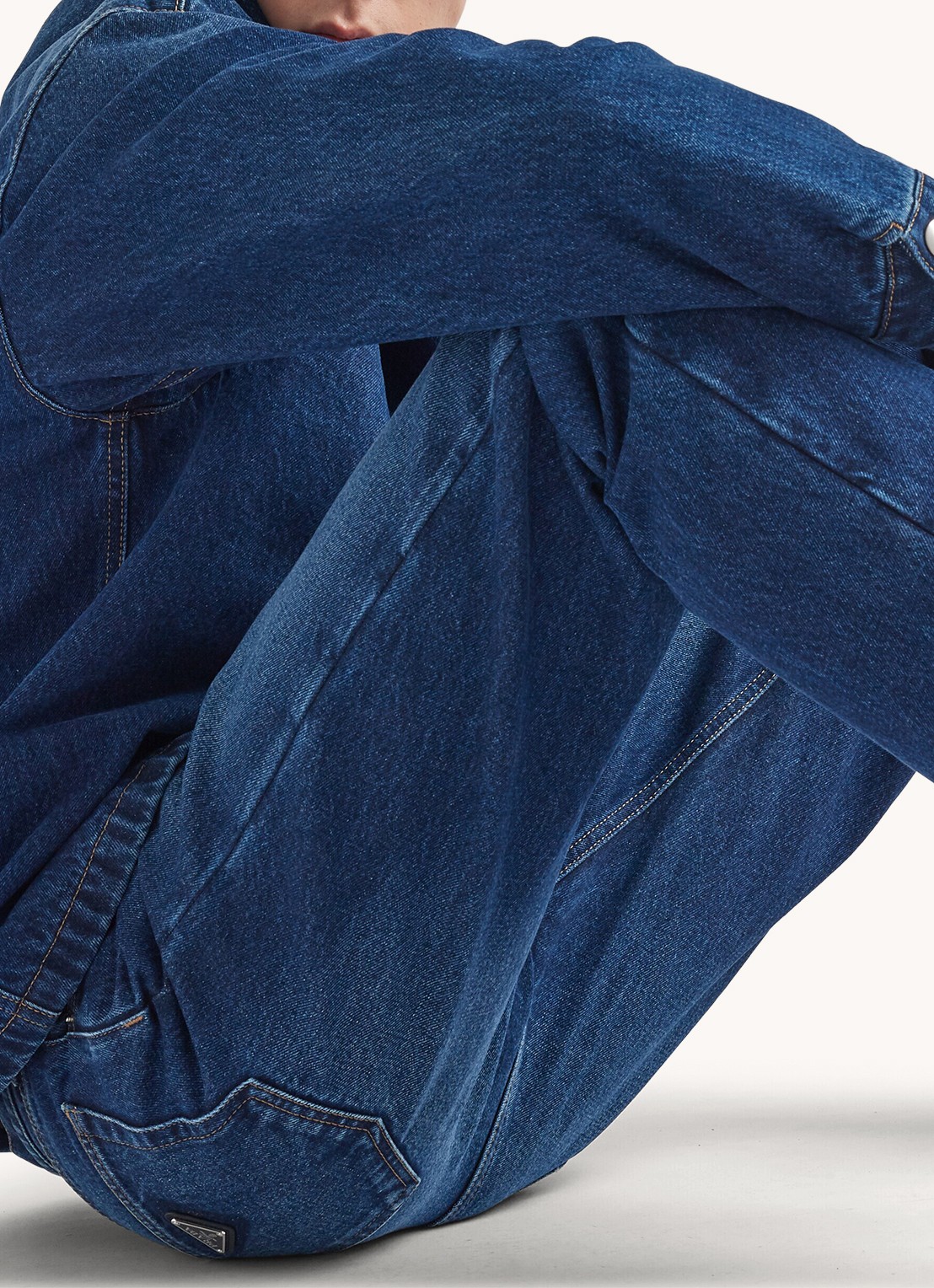 Prada Straight leg jeans met medium wassing - detail 5 indigo