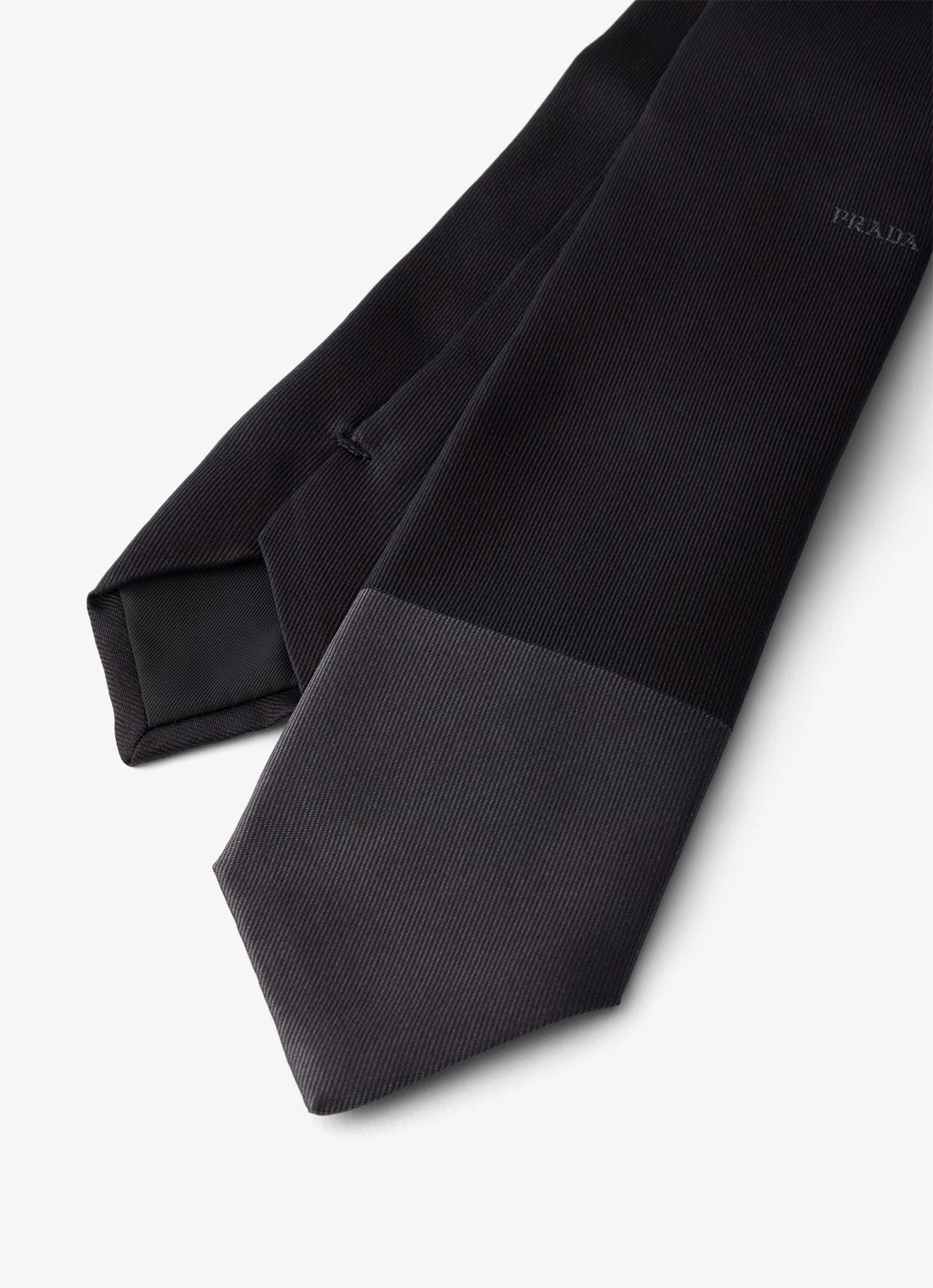 Prada Stropdas van zijde - detail zwart