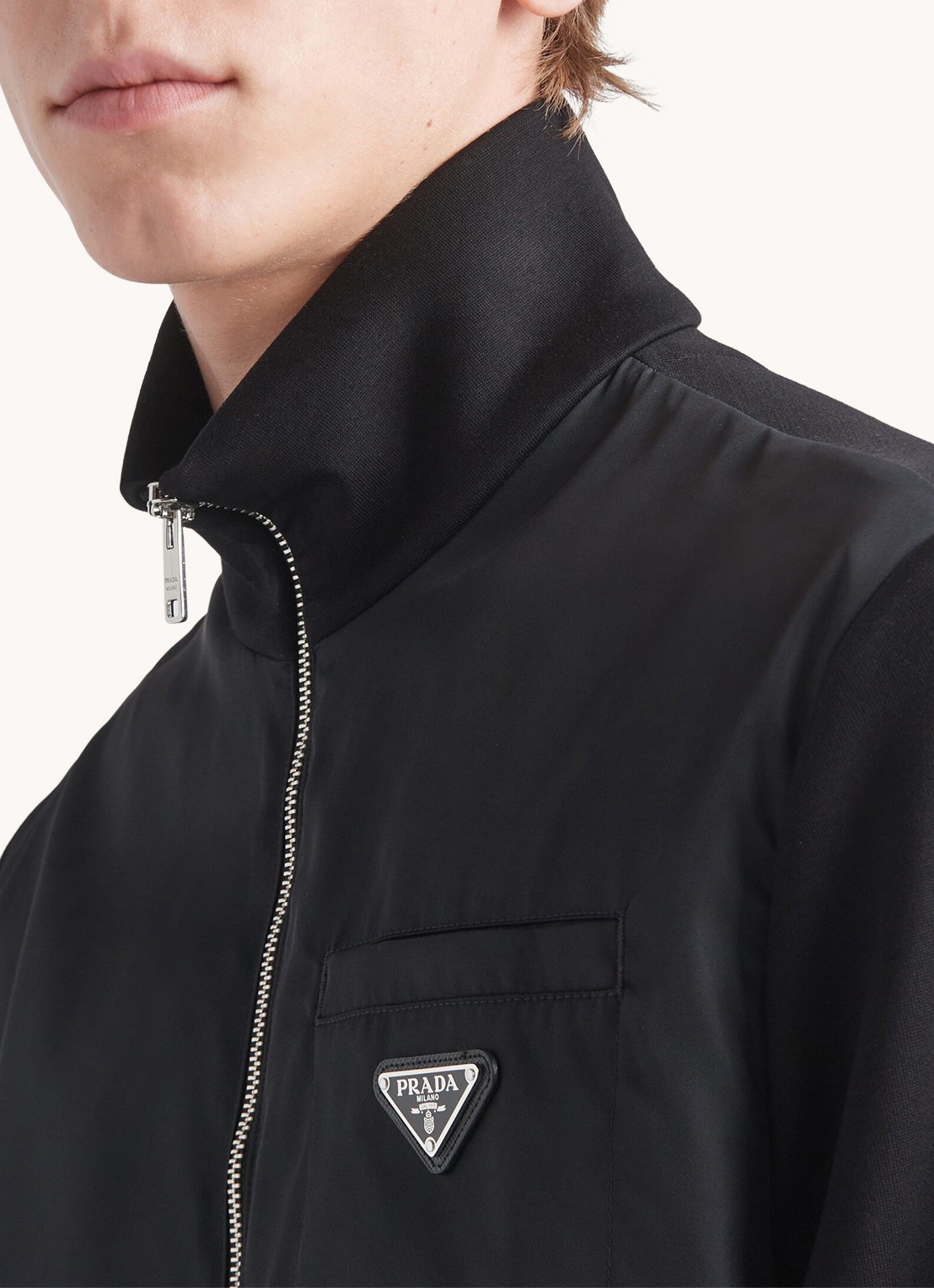 Prada Sweatvest met logo - detail 4 zwart