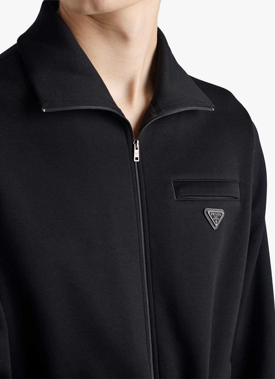 Prada Sweatvest met ritszakken - detail 5 zwart