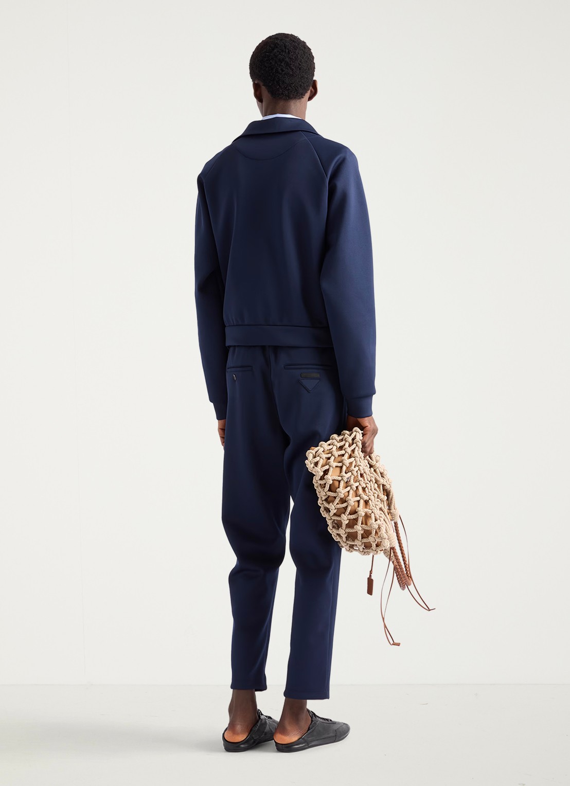 Prada Sweatvest met steekzakken - achterkant donkerblauw