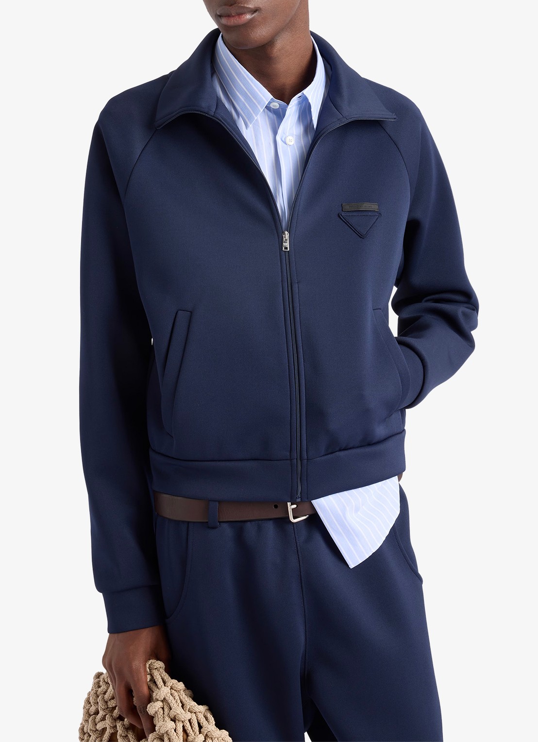 Prada Sweatvest met steekzakken - detail 4 donkerblauw