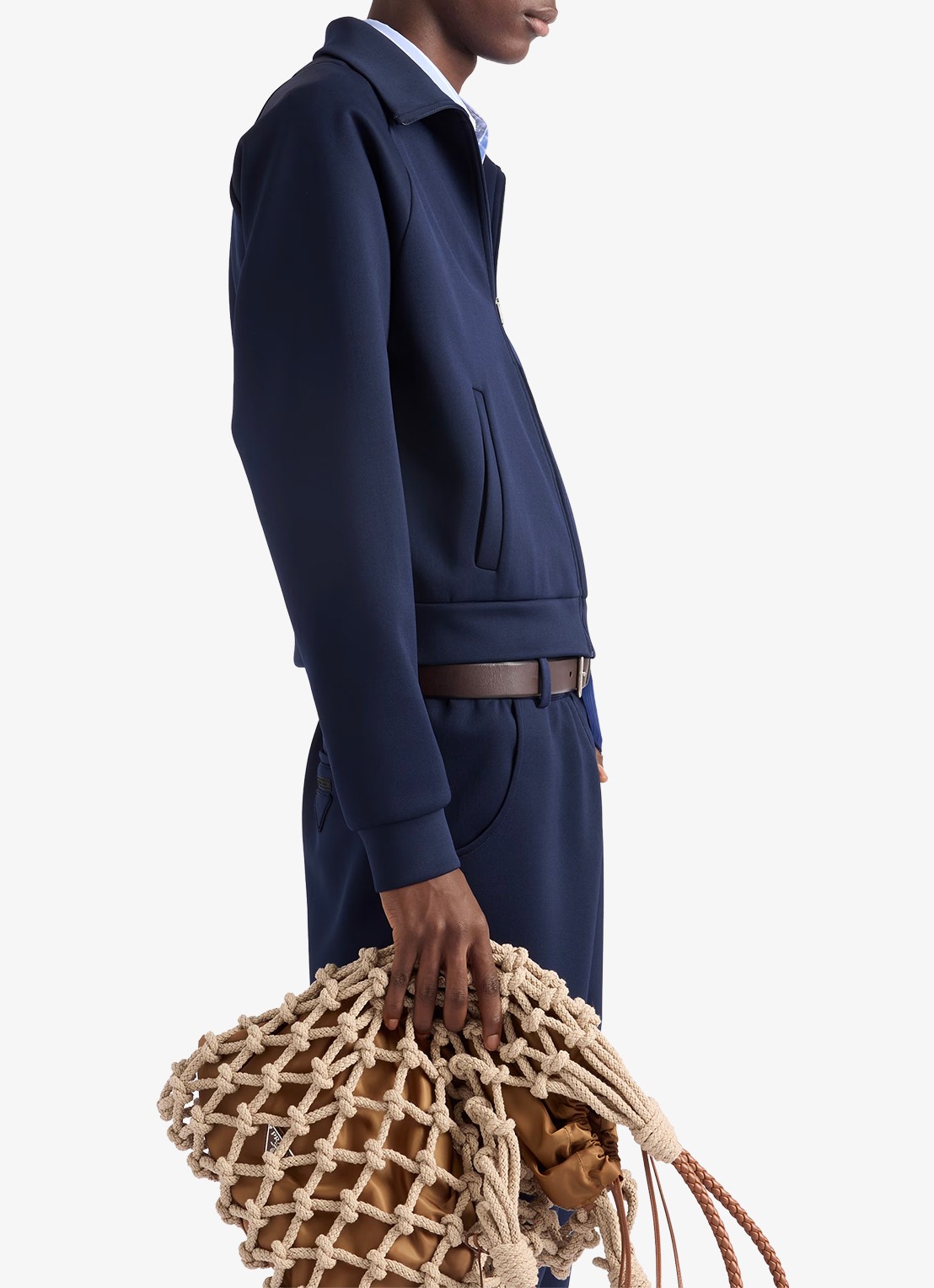 Prada Sweatvest met steekzakken - detail 5 donkerblauw