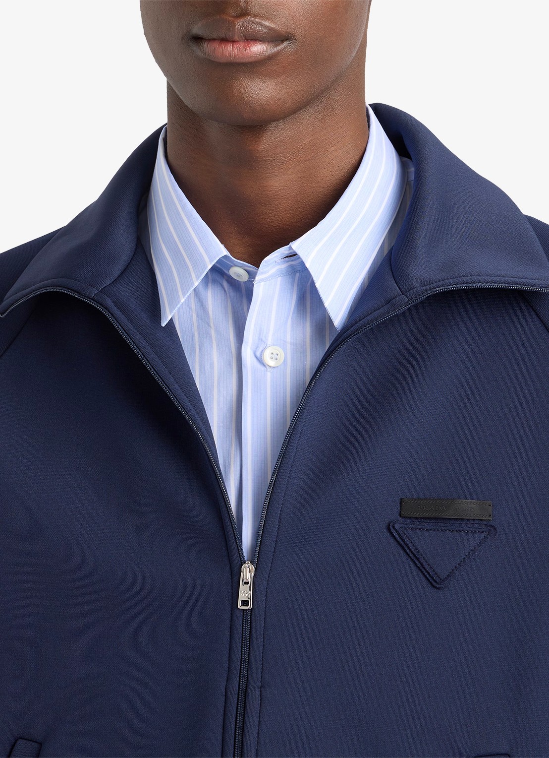 Prada Sweatvest met steekzakken - detail 6 donkerblauw