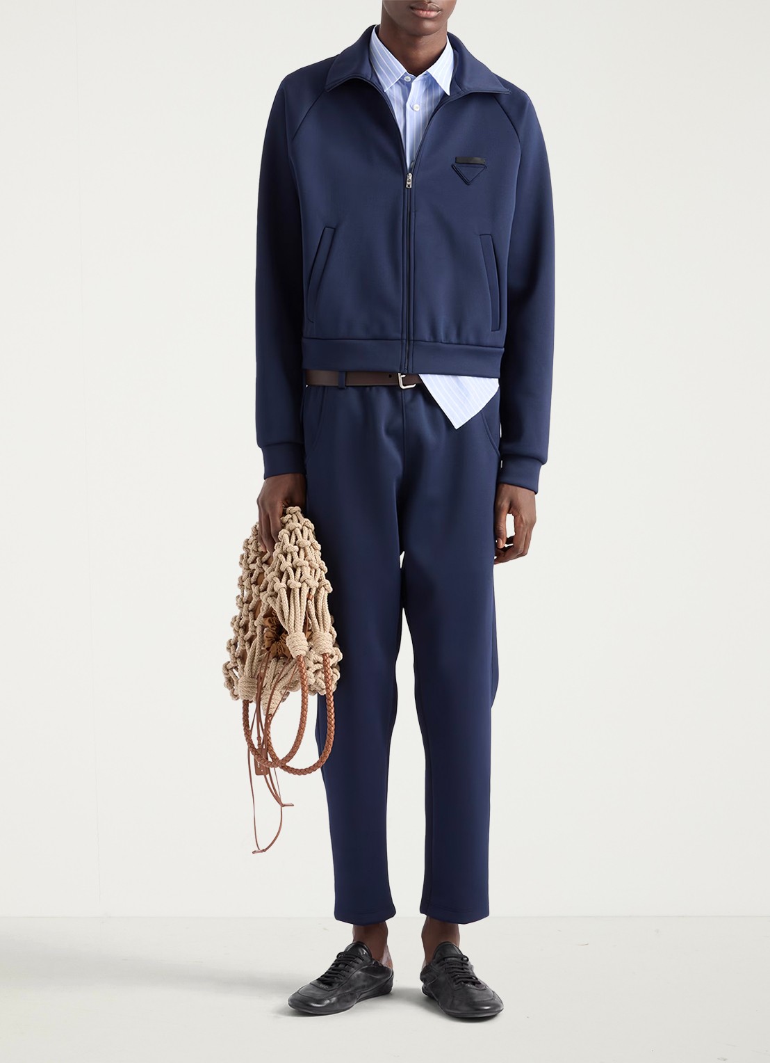 Prada Sweatvest met steekzakken - voorkant 3 donkerblauw