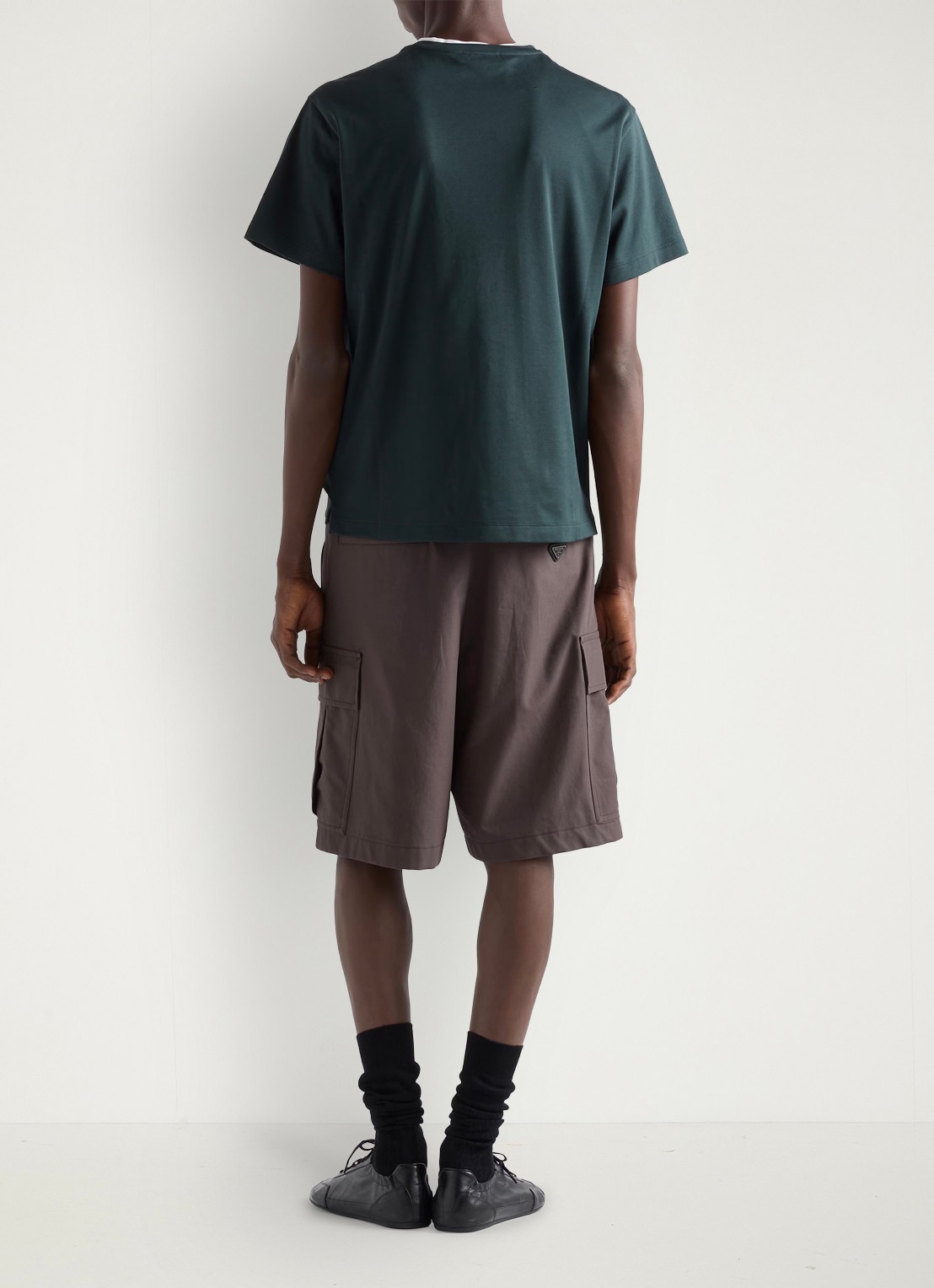 Prada T-shirt met logo - achterkant 3 groen