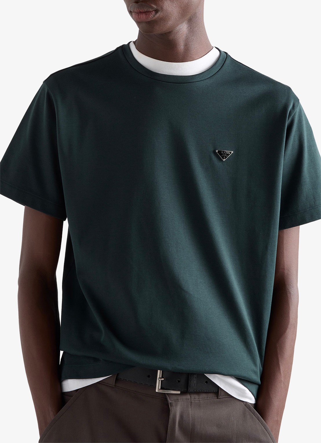 Prada T-shirt met logo - detail groen