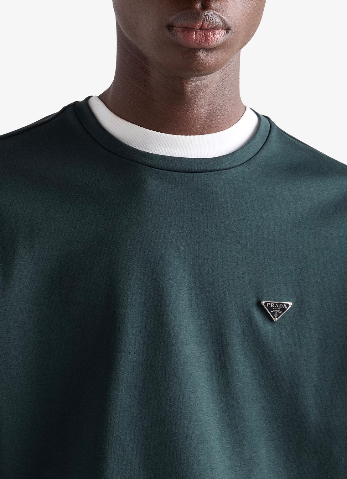 Prada T-shirt met logo - detail 2 groen