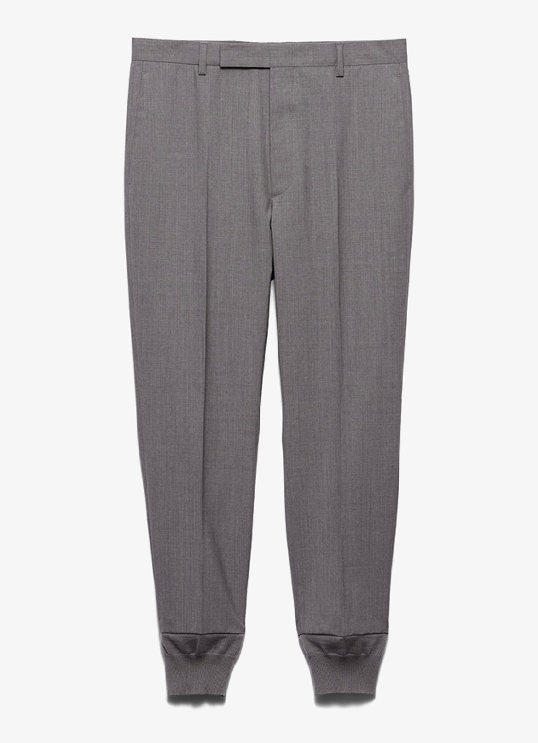 Prada Tapered fit pantalon van wol met steekzakken - voorkant 2 grijs