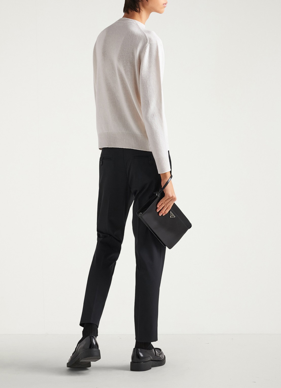 Prada Techno slim fit pantalon met steekzakken - achterkant 5 zwart