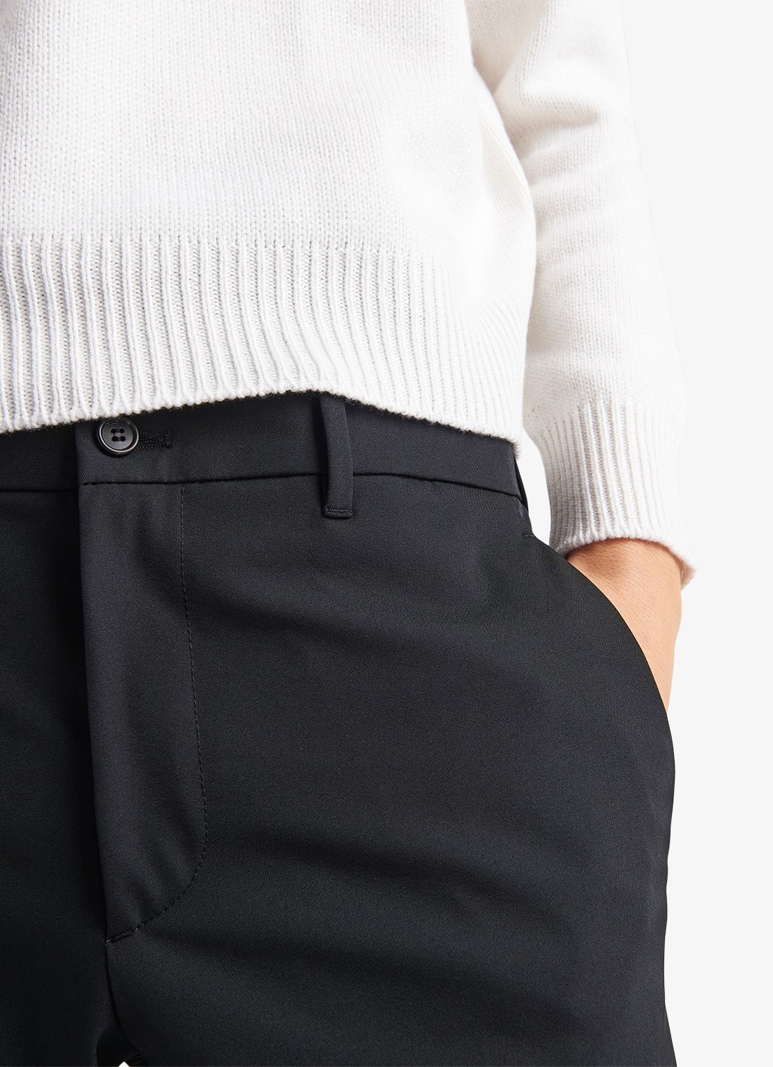 Prada Techno slim fit pantalon met steekzakken - detail 3 zwart