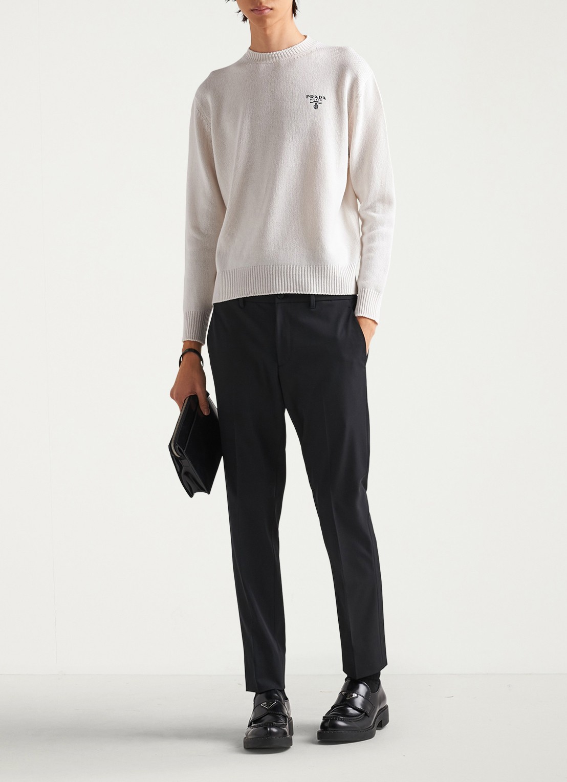 Prada Techno slim fit pantalon met steekzakken - voorkant 2 zwart