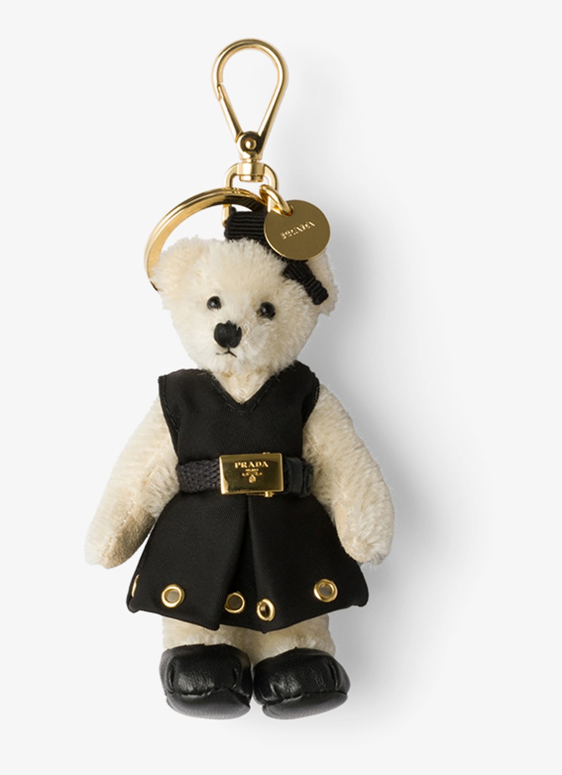 Prada Teddy tasbedel met logo - voorkant wit