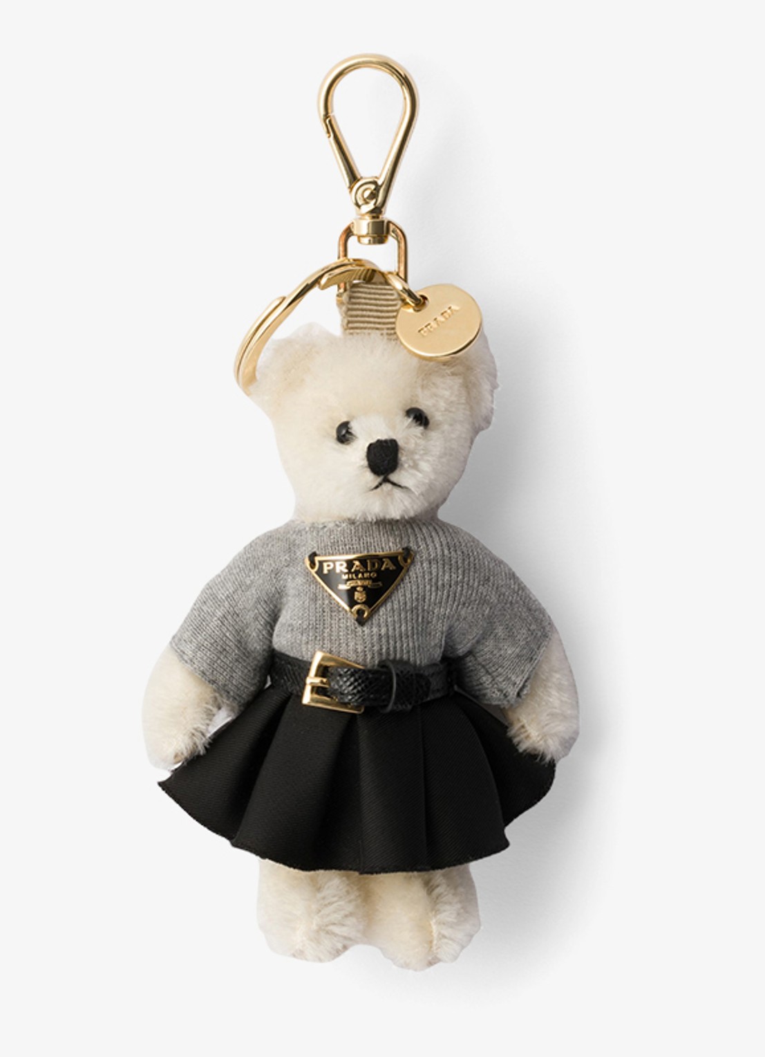 Prada Teddy tasbedel met logo - voorkant 2 wit