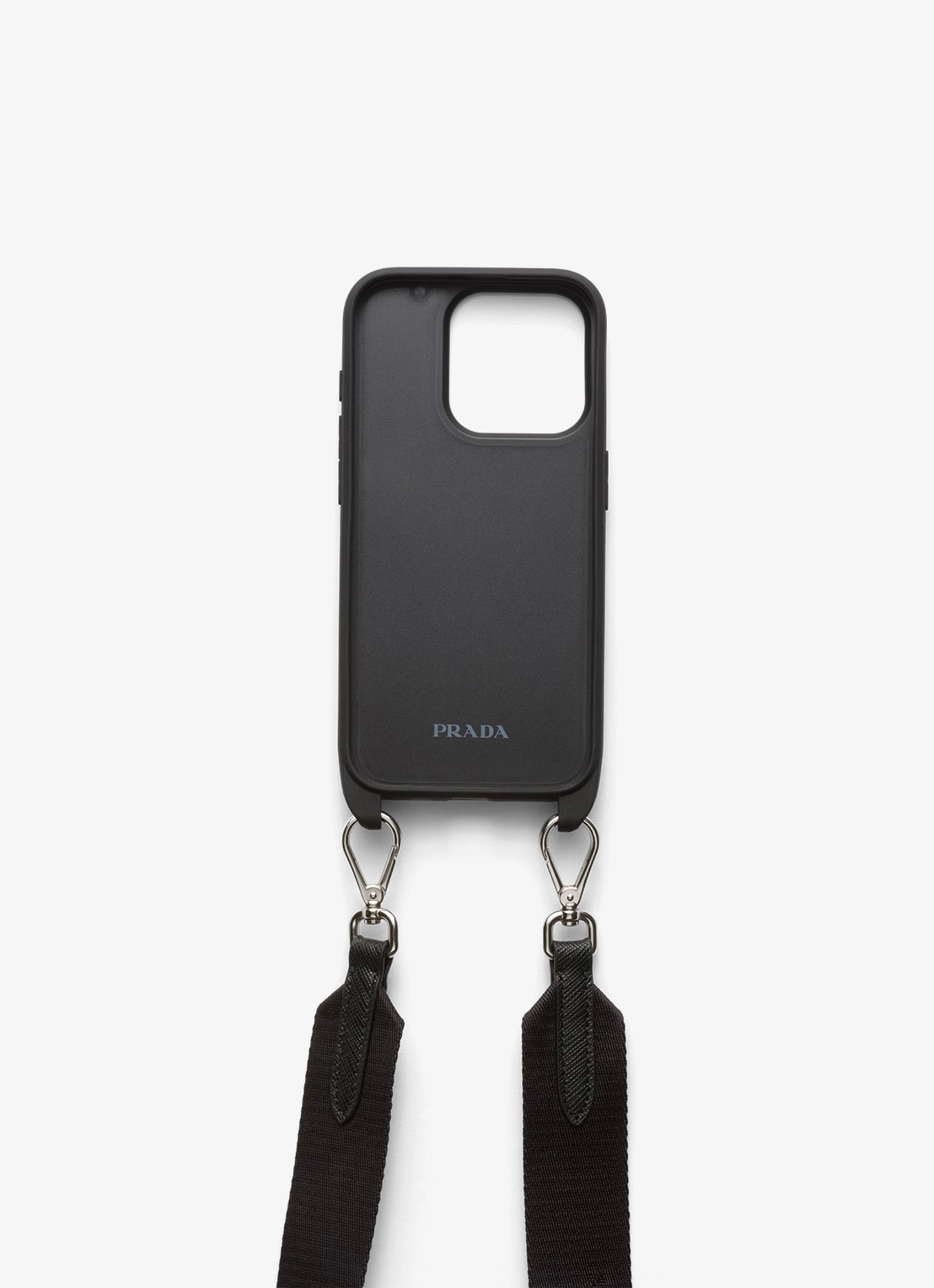 Prada Telefoonhoes van leer voor iPhone 15 Pro - detail lichtroze