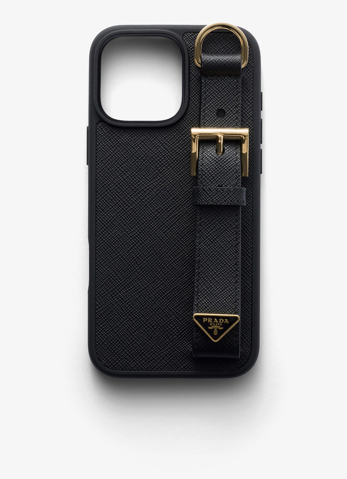 Prada Telefoonhoesje van kalfsleer voor iPhone 16 Pro Max - voorkant 3 zwart