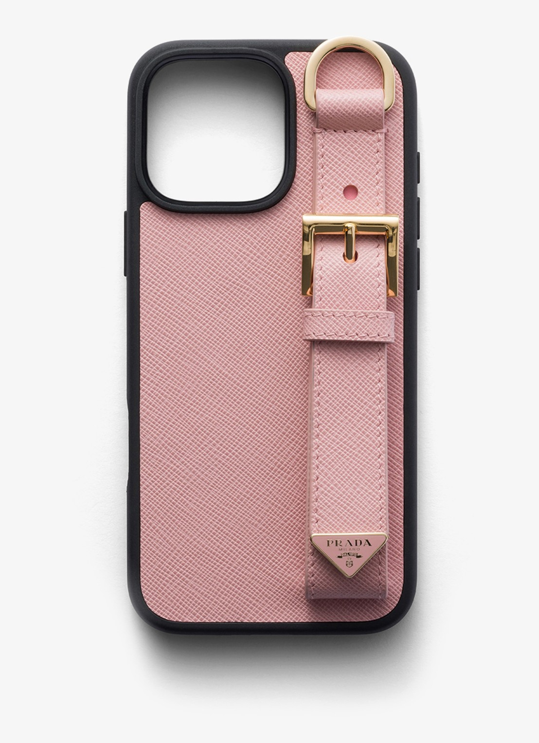 Prada Telefoonhoesje van kalfsleer voor iPhone 16 Pro Max - voorkant oudroze