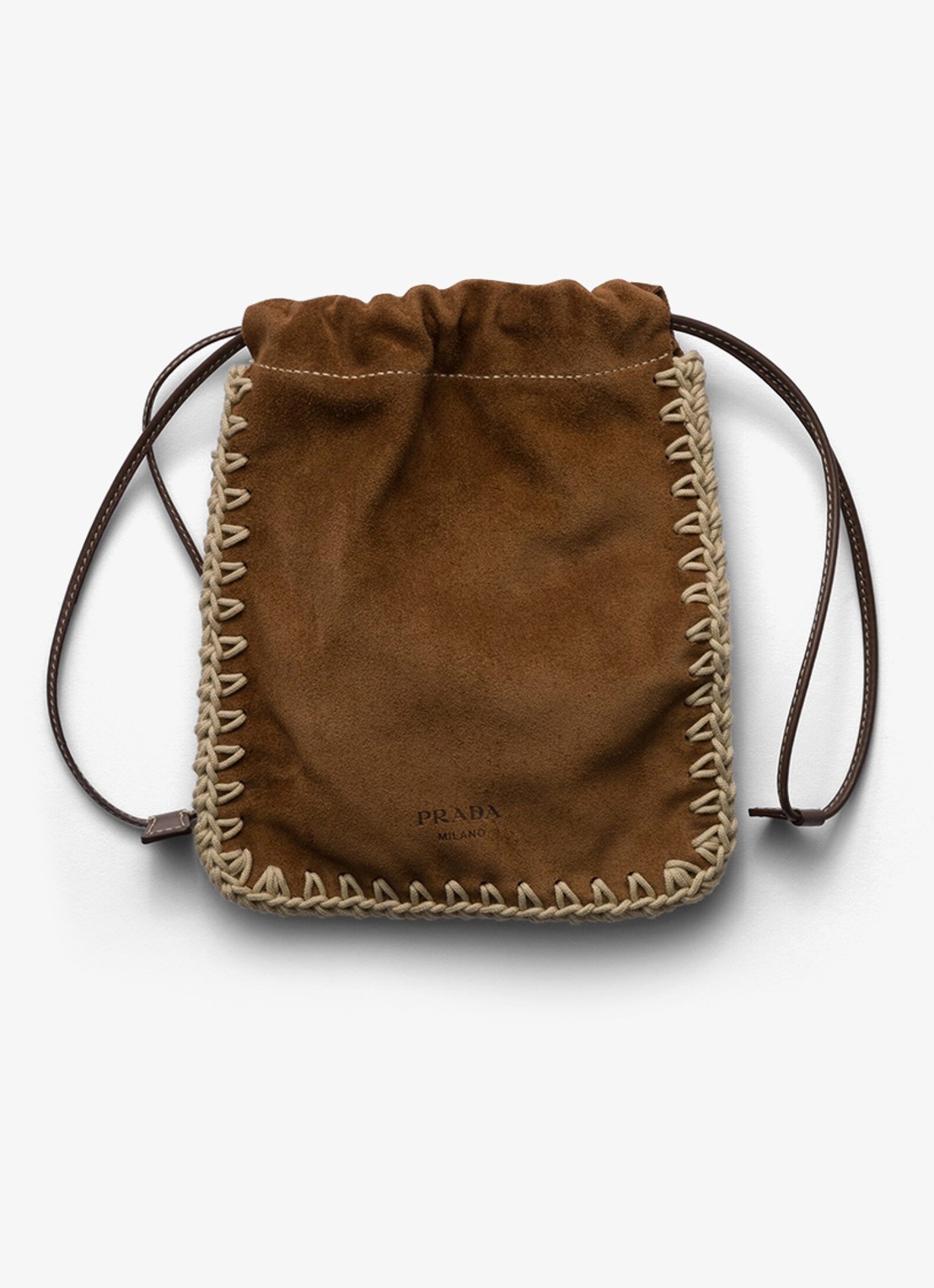 Prada Telefoonhoesje van kalfssuède - voorkant 6 bruin