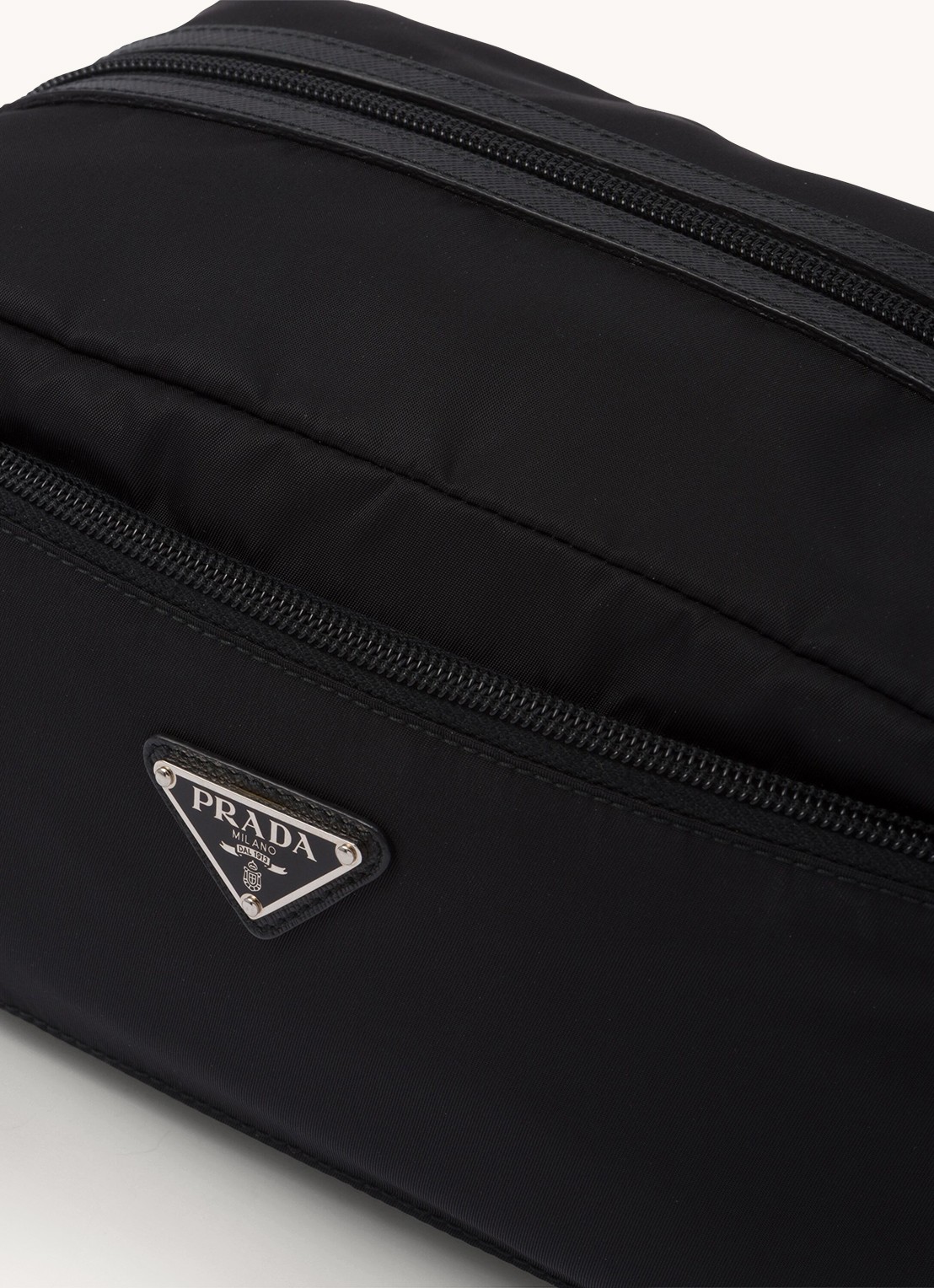 Prada Toilettas met leren details - detail 7 zwart