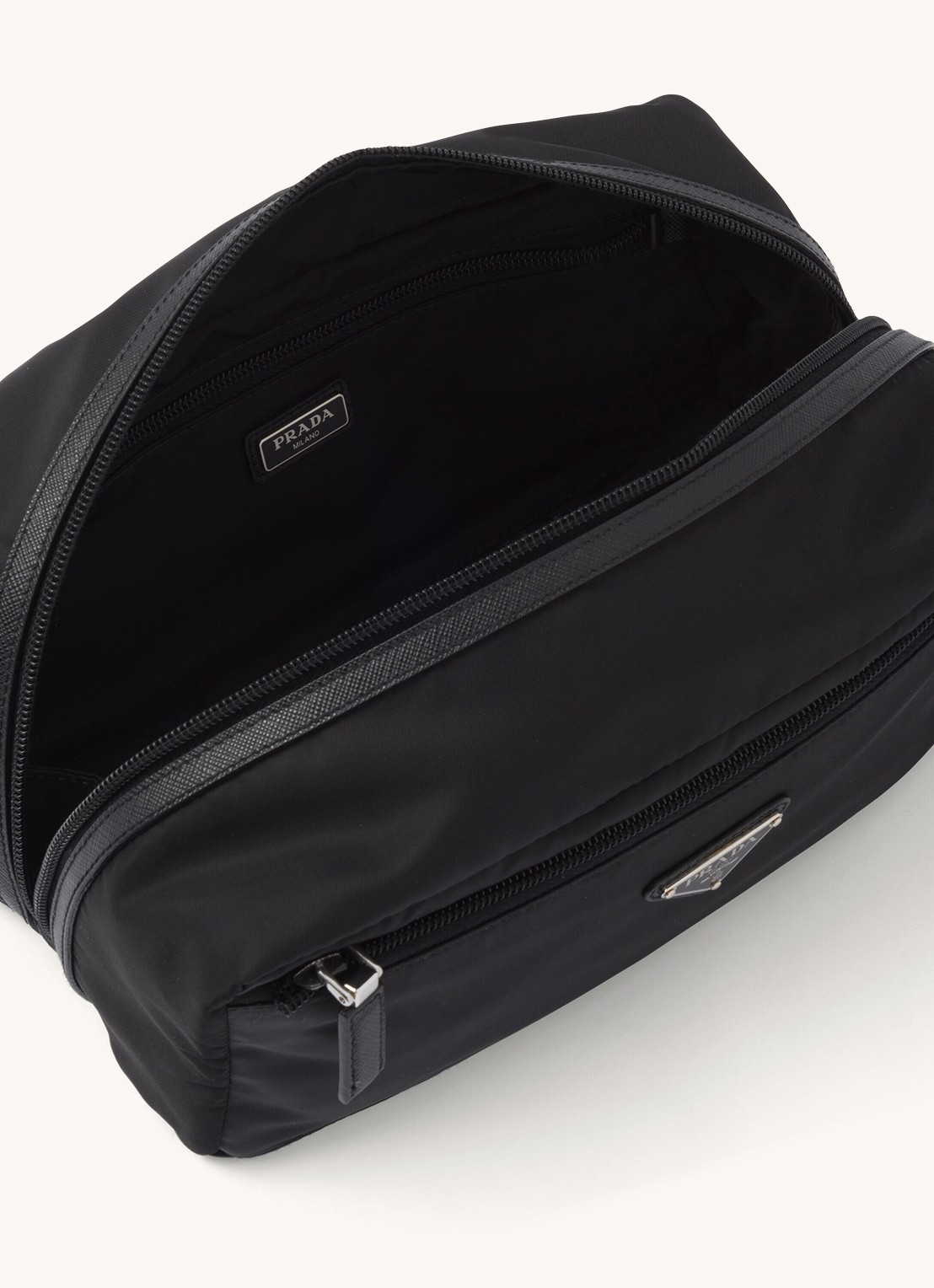 Prada Toilettas met leren details - detail 9 zwart