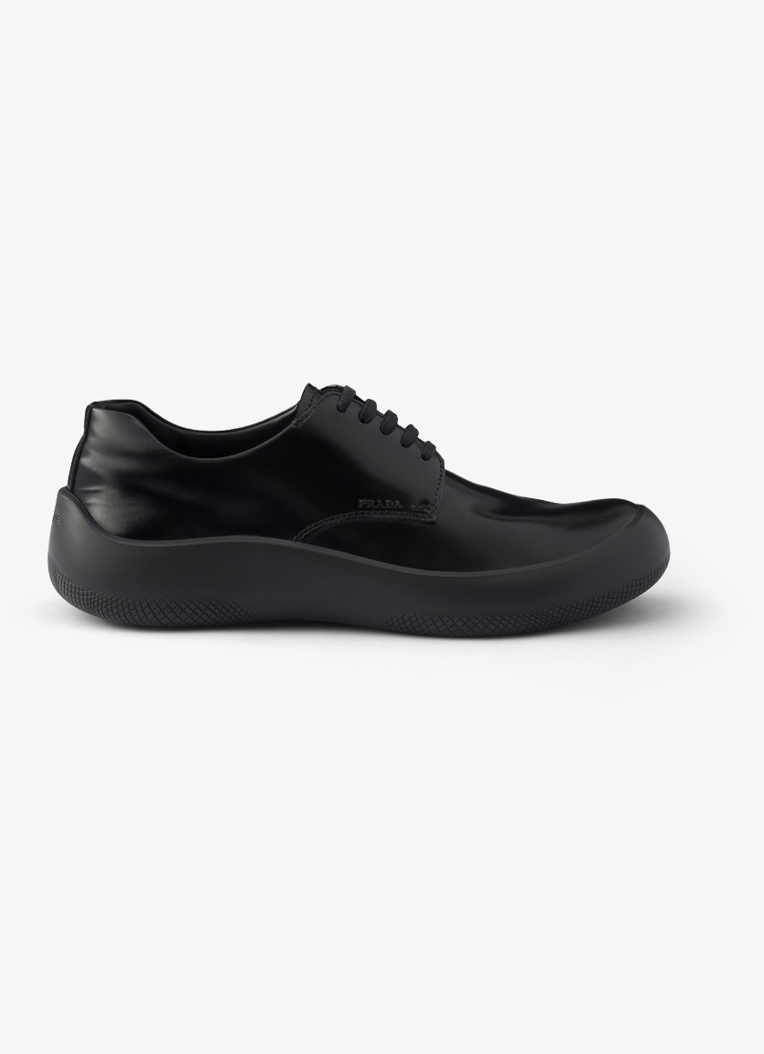 Prada Veterschoen van leer met glanzende finish - voorkant 6 zwart