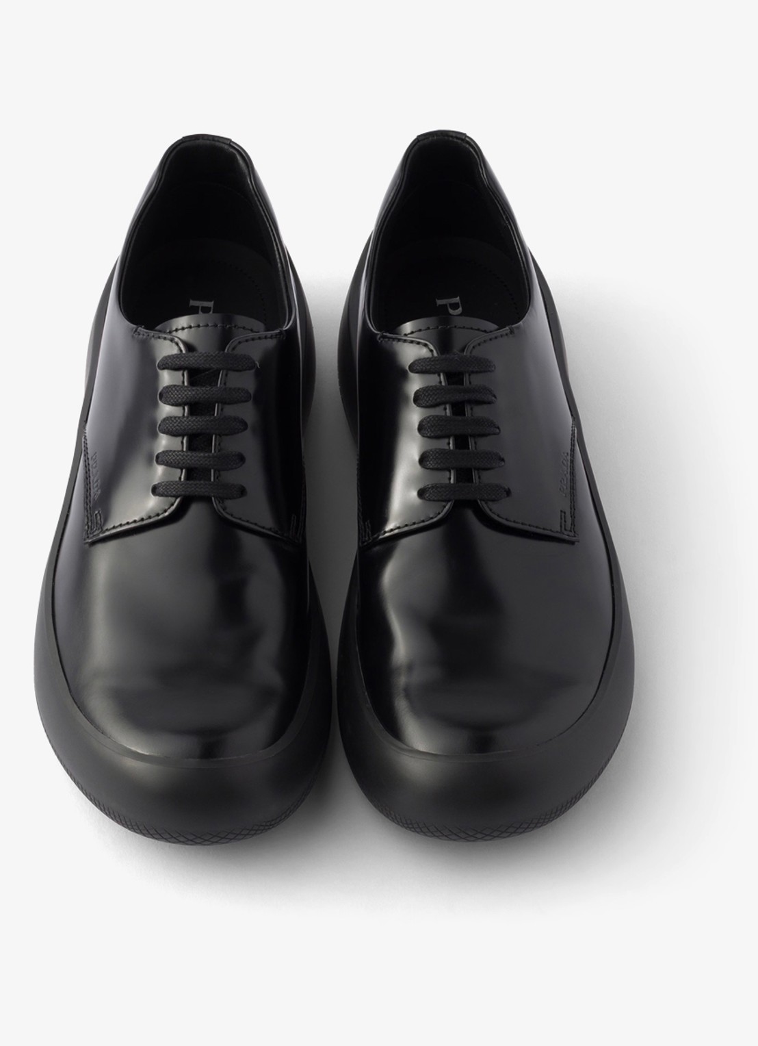 Prada Veterschoen van leer - detail 2 zwart