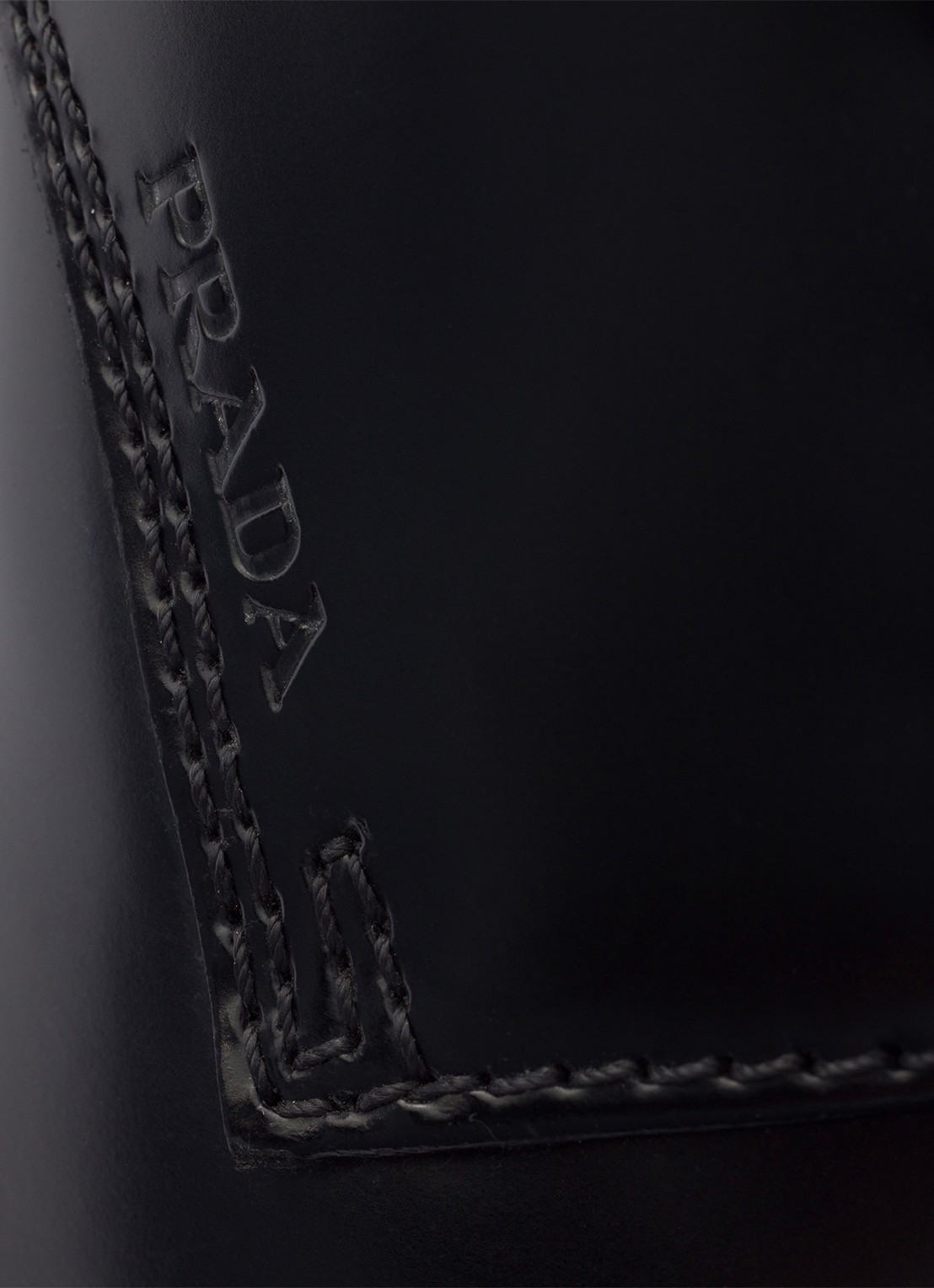 Prada Veterschoen van leer - detail 4 zwart